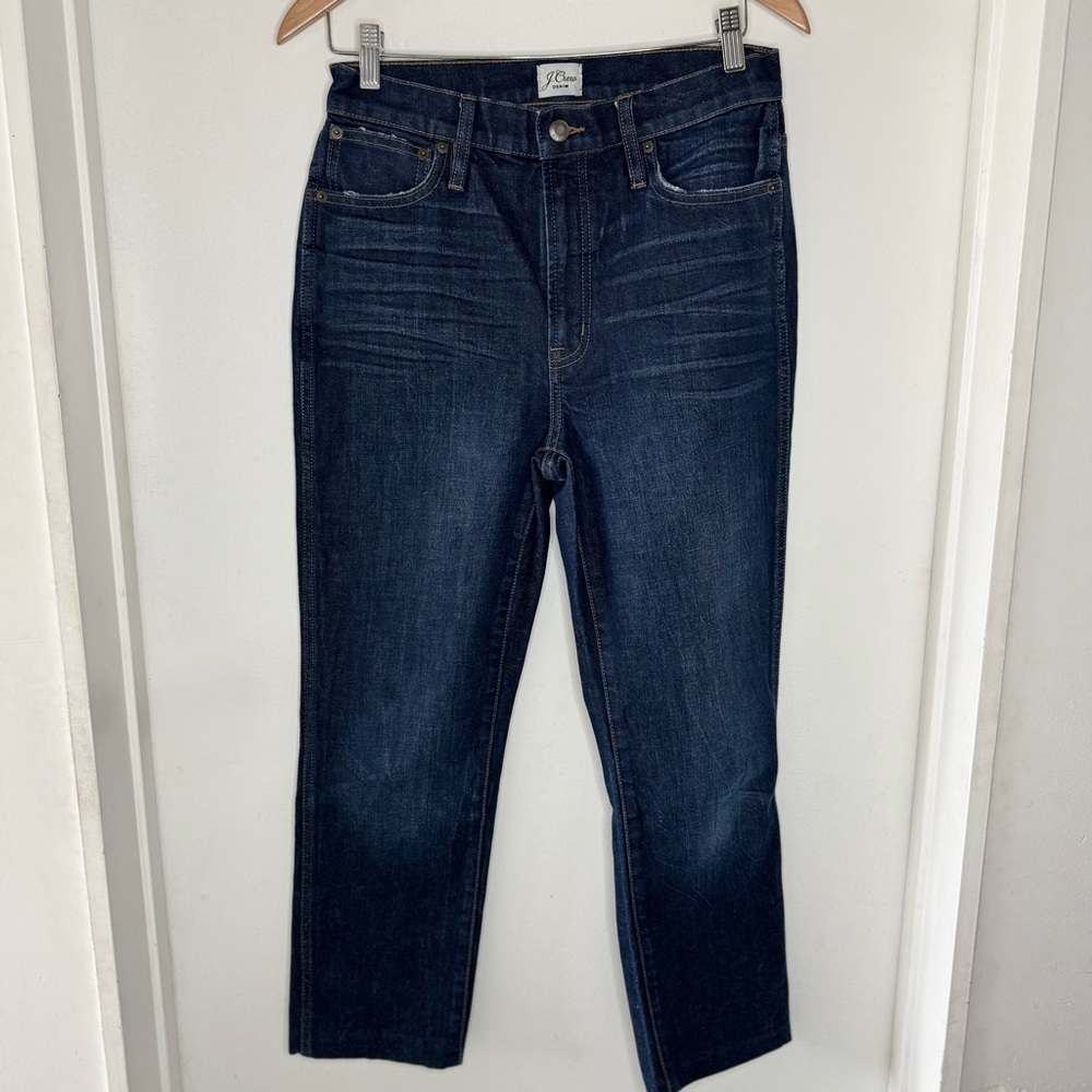 J CREW 10” Vintage Straight Jeans Dark Rinse Denim 27